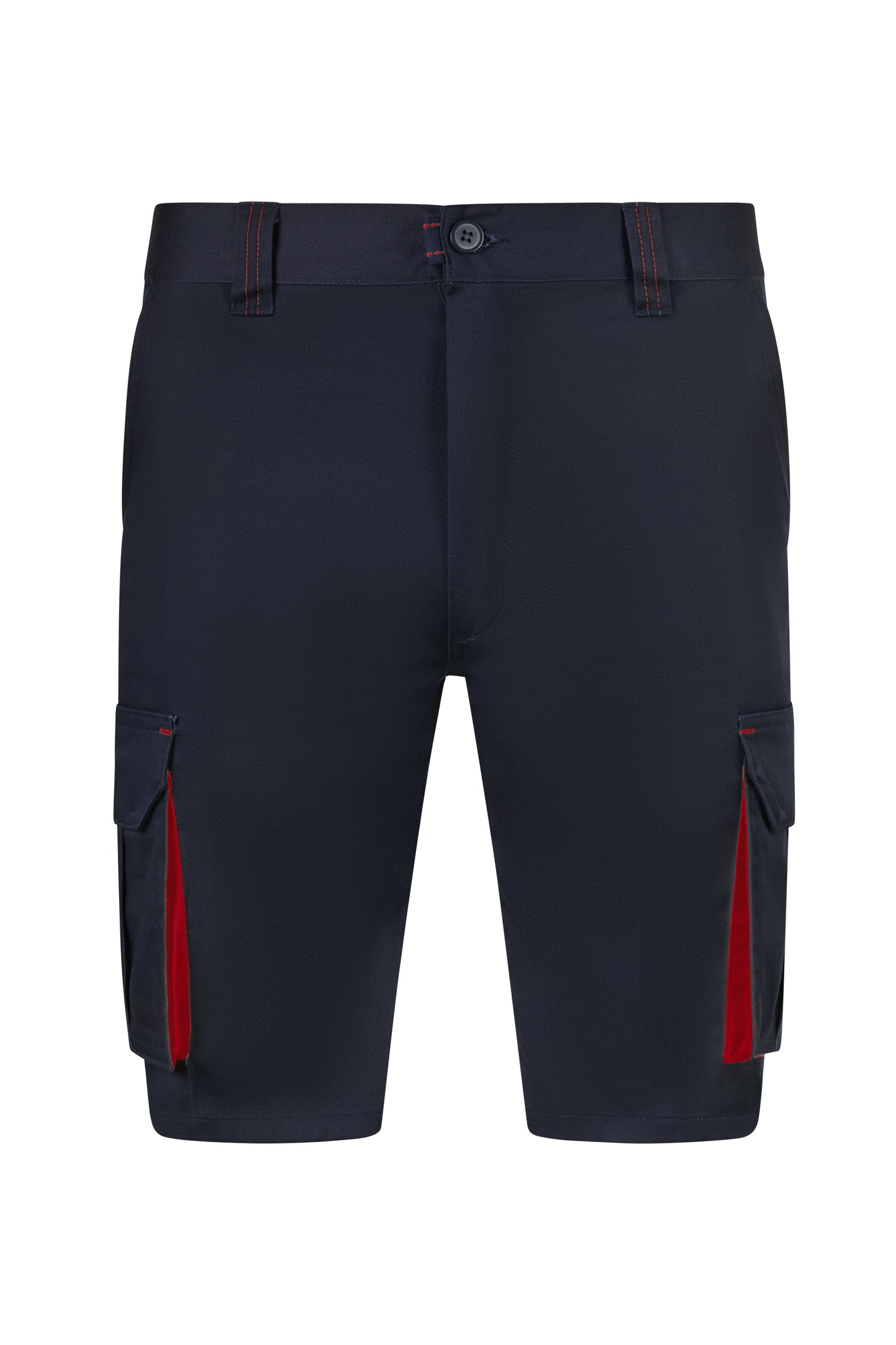 Pantaloni scurti bicolori albastru marin/rosu V103034S