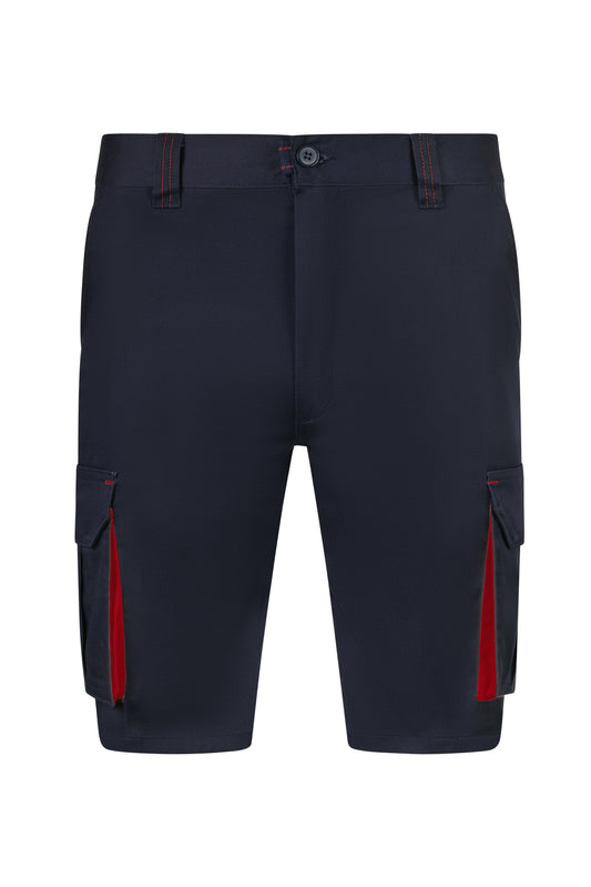 Pantaloni scurti bicolori albastru marin/rosu V103034S