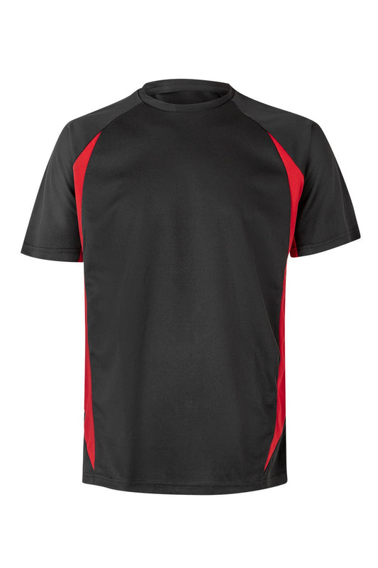 Tricou poliester 160g negru/rosu V105501