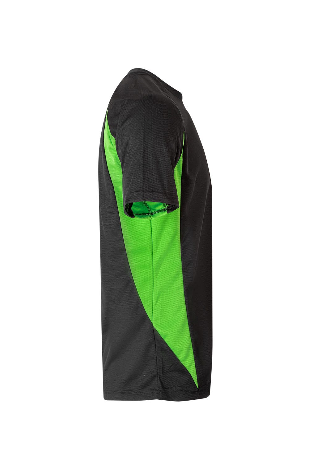 Tricou poliester 160g Negru/Verde lime V105501