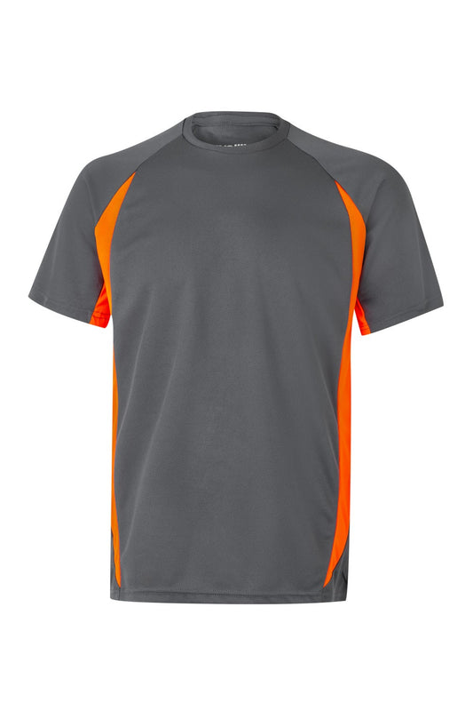 Tricou poliester 160g gri/portocaliu fluo V105501