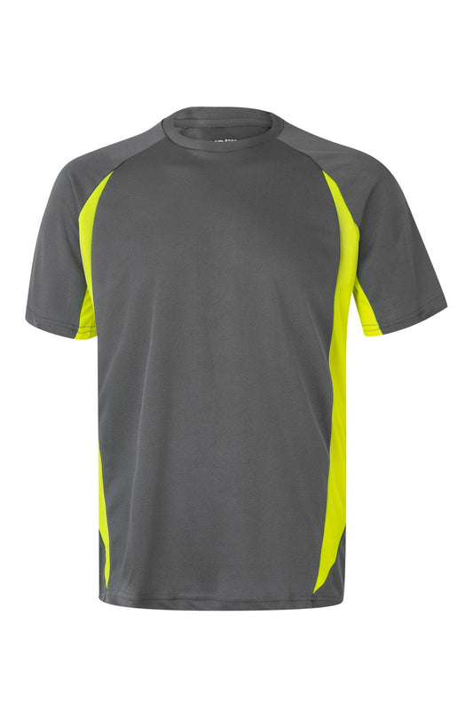 Tricou poliester 160g gri/galben V105501