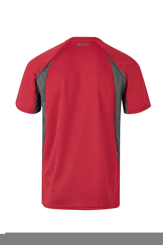 Tricou poliester 160g rosu/gri V105501