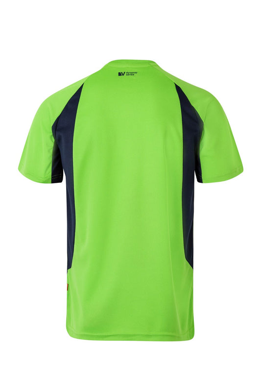 Tricou poliester 160g verde lime/albastru navy V105501