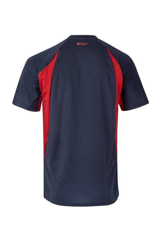 Tricou poliester 160g albastru marin/rosu V105501
