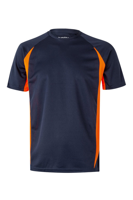 Tricou poliester 160g bleumarin/portocaliu V105501