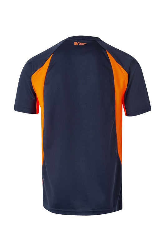 Tricou poliester 160g bleumarin/portocaliu V105501
