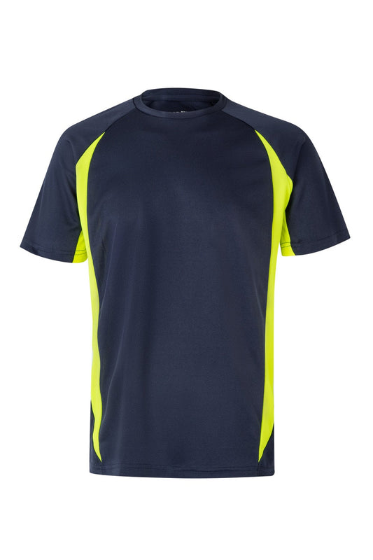 Tricou poliester 160g bleumarin/galben V105501