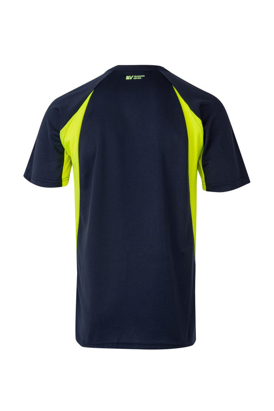 Tricou poliester 160g bleumarin/galben V105501