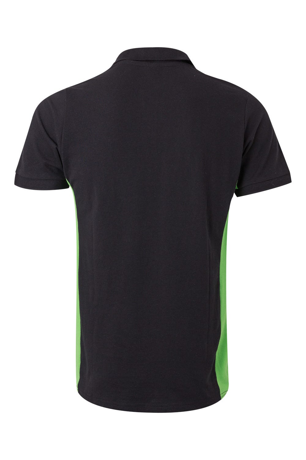 Tricou polo maneca scurta bumbac 180g Negru/Verde lime V105504