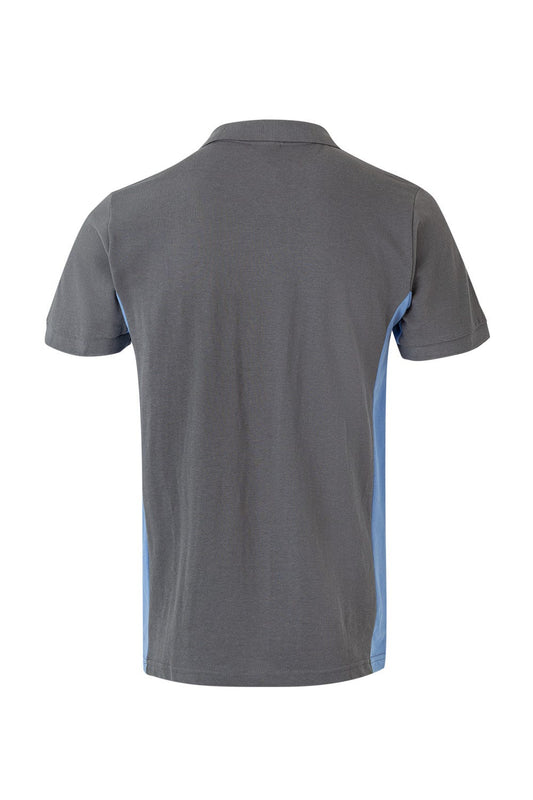 Tricou polo maneca scurta bumbac 180g gri/albastru celest V105504