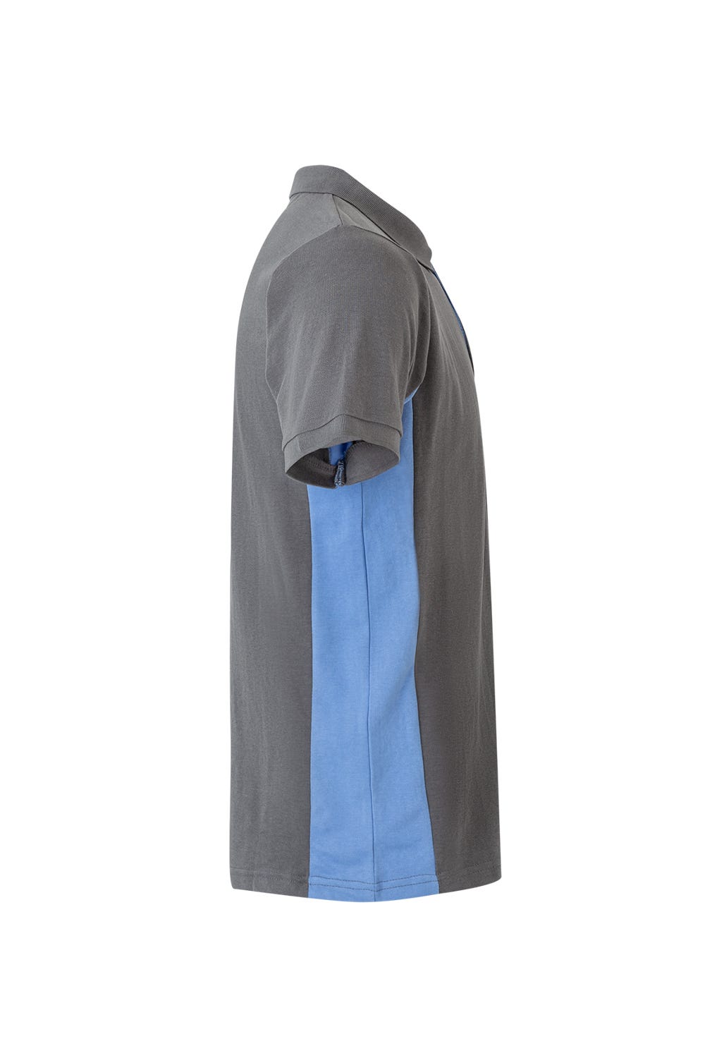 Tricou polo maneca scurta bumbac 180g gri/albastru celest V105504
