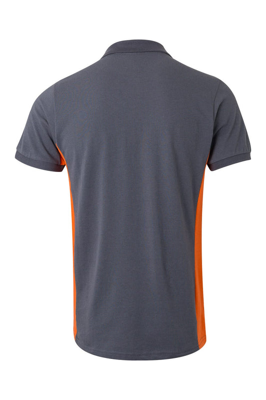 Tricou polo maneca scurta bumbac 180g gri/portocaliu V105504