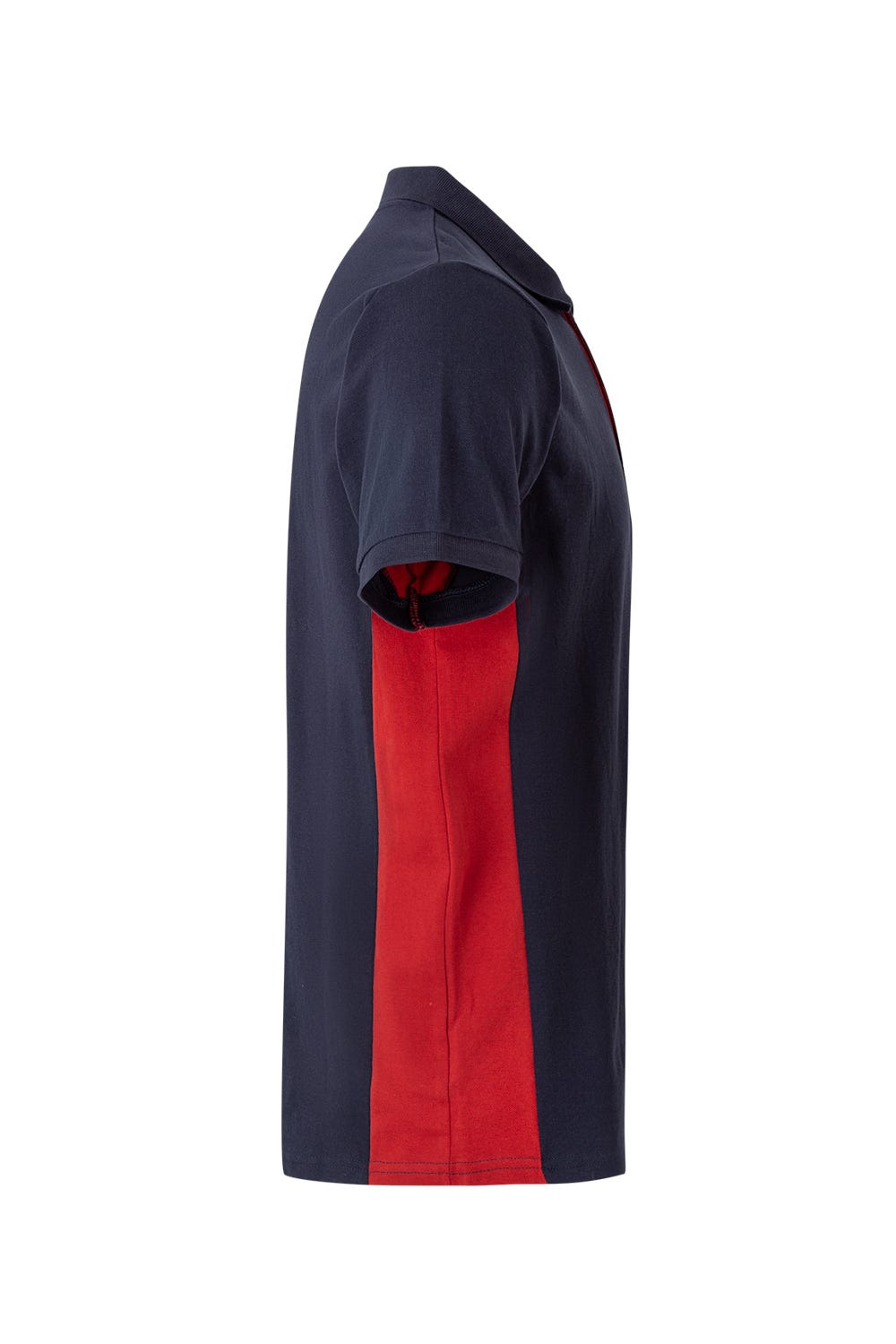 Tricou polo maneca scurta bumbac 180g albastru marin/rosu V105504