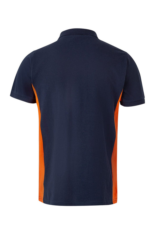 Tricou polo maneca scurta bumbac 180g albastru marin/portocaliu V105504