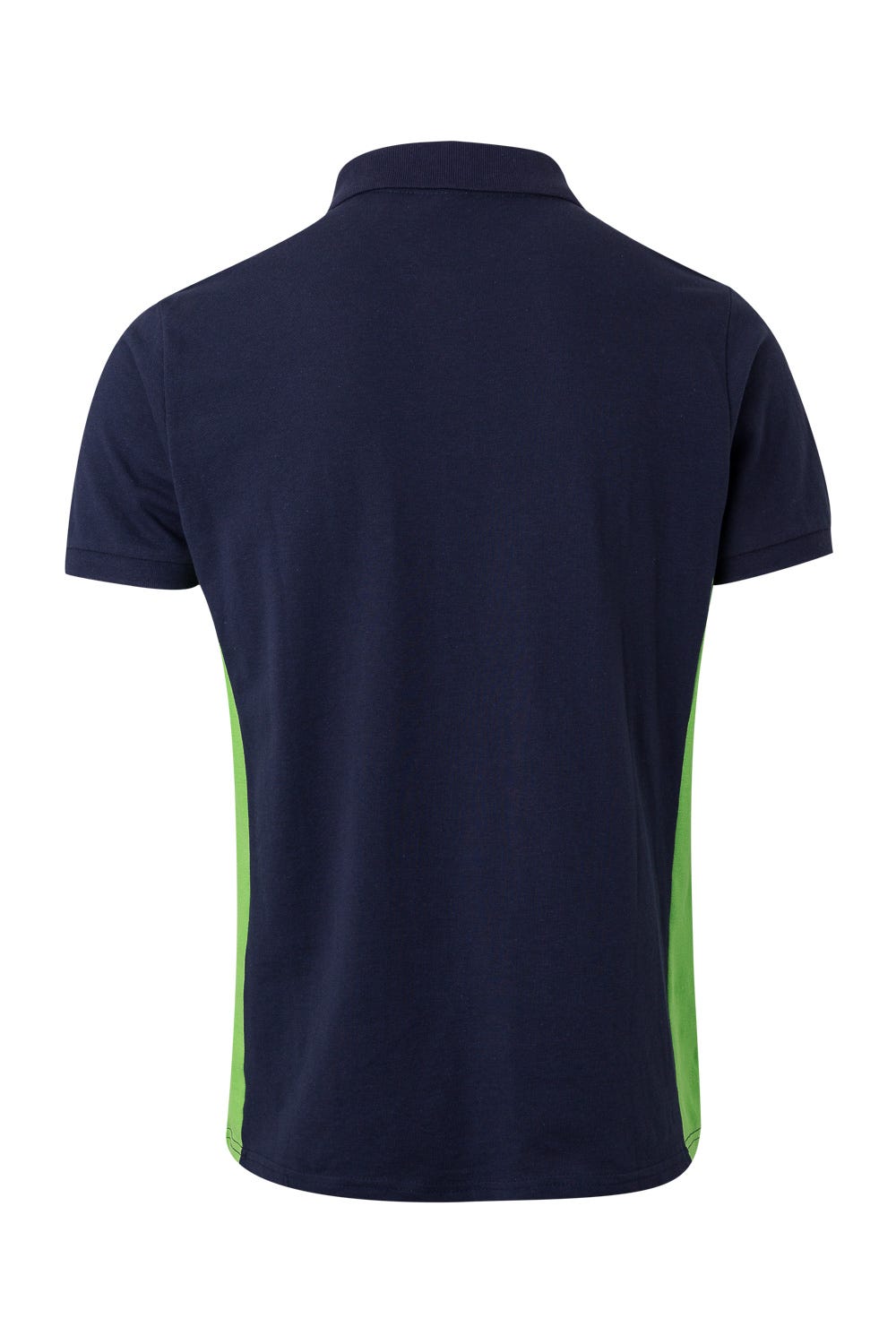 Tricou polo maneca scurta bumbac 180g albastru marin/verde lime V105504