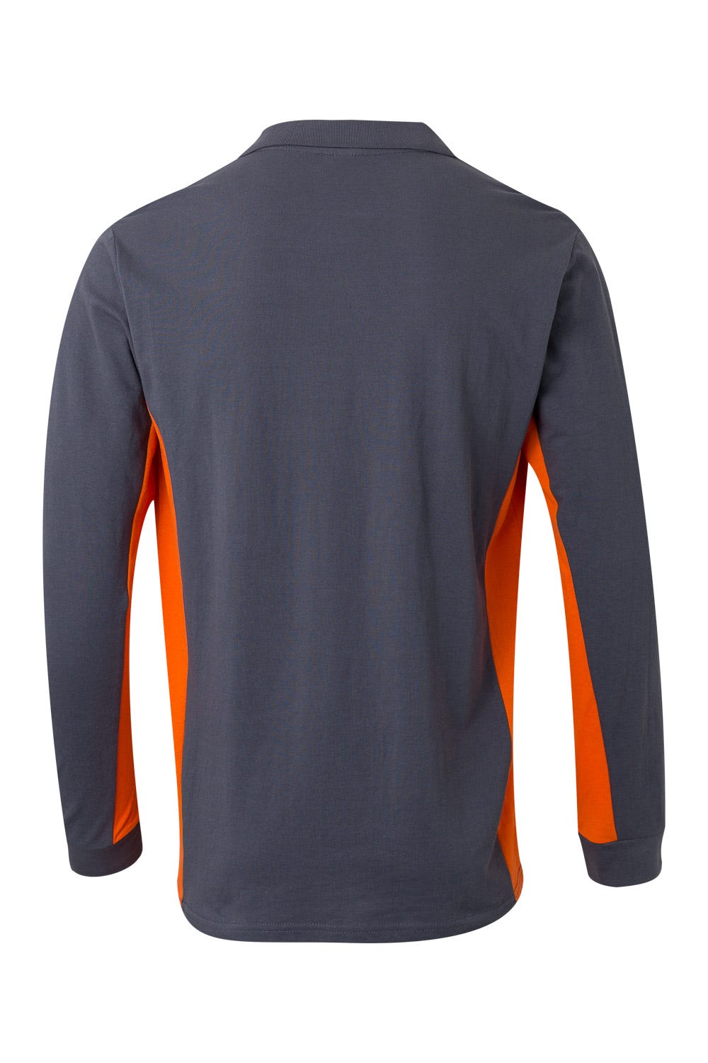 Tricou polo maneca lunga bumbac 180g gri/portocaliu V105514