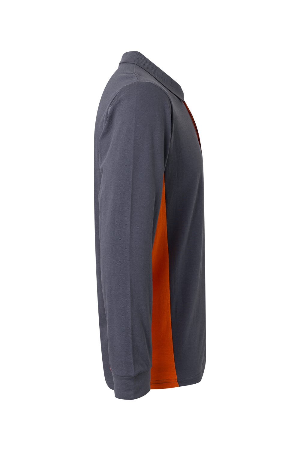 Tricou polo maneca lunga bumbac 180g gri/portocaliu V105514