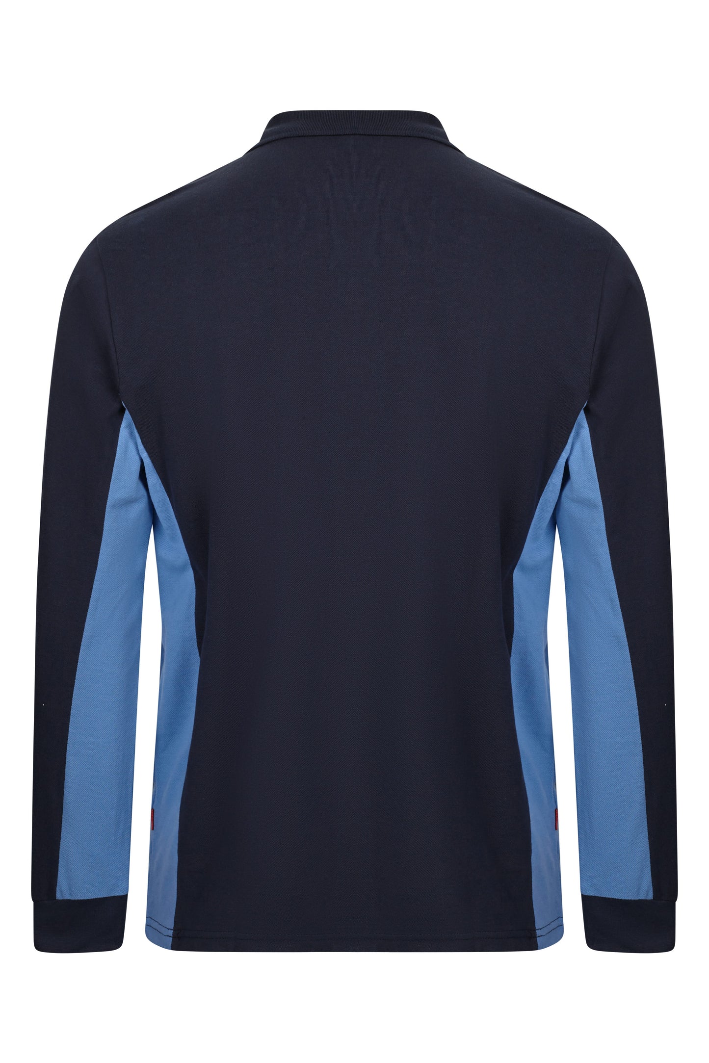 Tricou polo maneca lunga bumbac 180g albastru marin/albastru celest V105514