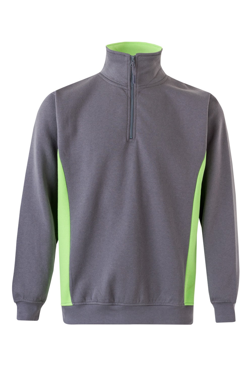 Pulover plush 260g fermoar gri/verde lime V105704