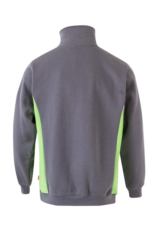 Pulover plush 260g fermoar gri/verde lime V105704