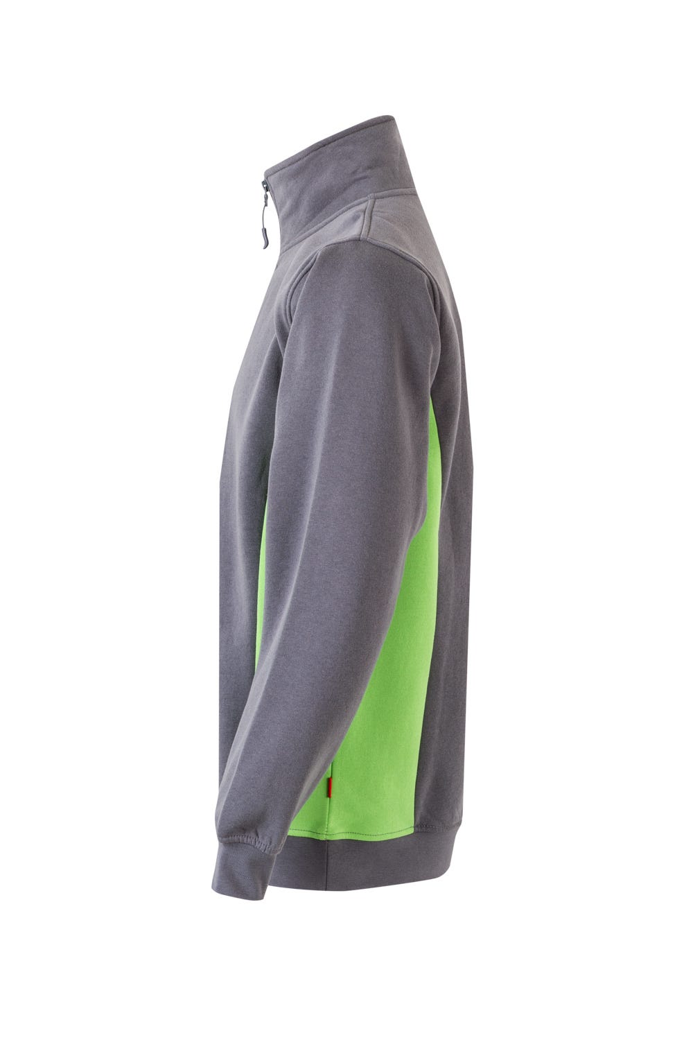 Pulover plush 260g fermoar gri/verde lime V105704