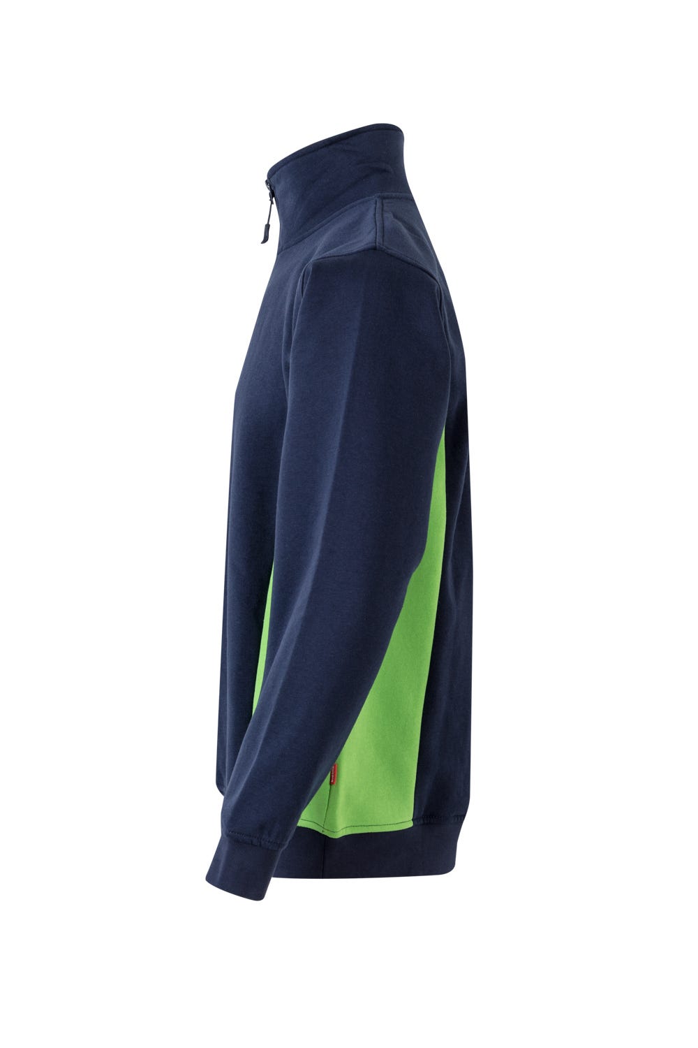 Pulover plush 260g fermoar albastru marin/verde lime V105704