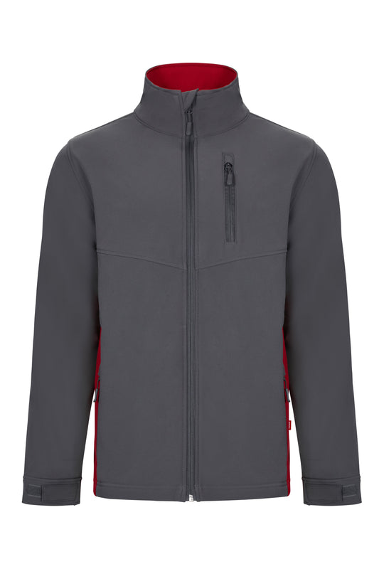 Jacheta soft shell 280g gri/rosu V106004