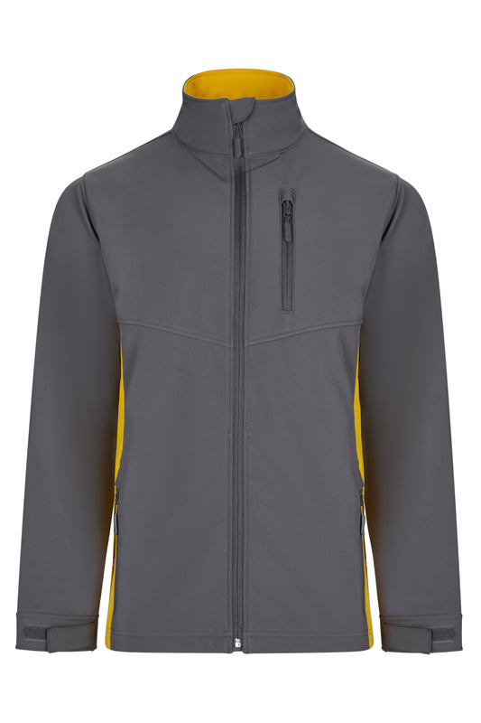 Jacheta soft shell 280g gri/galben V106004