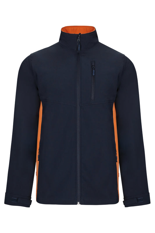 Jacheta soft shell 280g albastru marin/portocaliu V106004