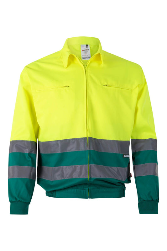 Jacheta reflectorizanta tercot 200g verde/galben V153