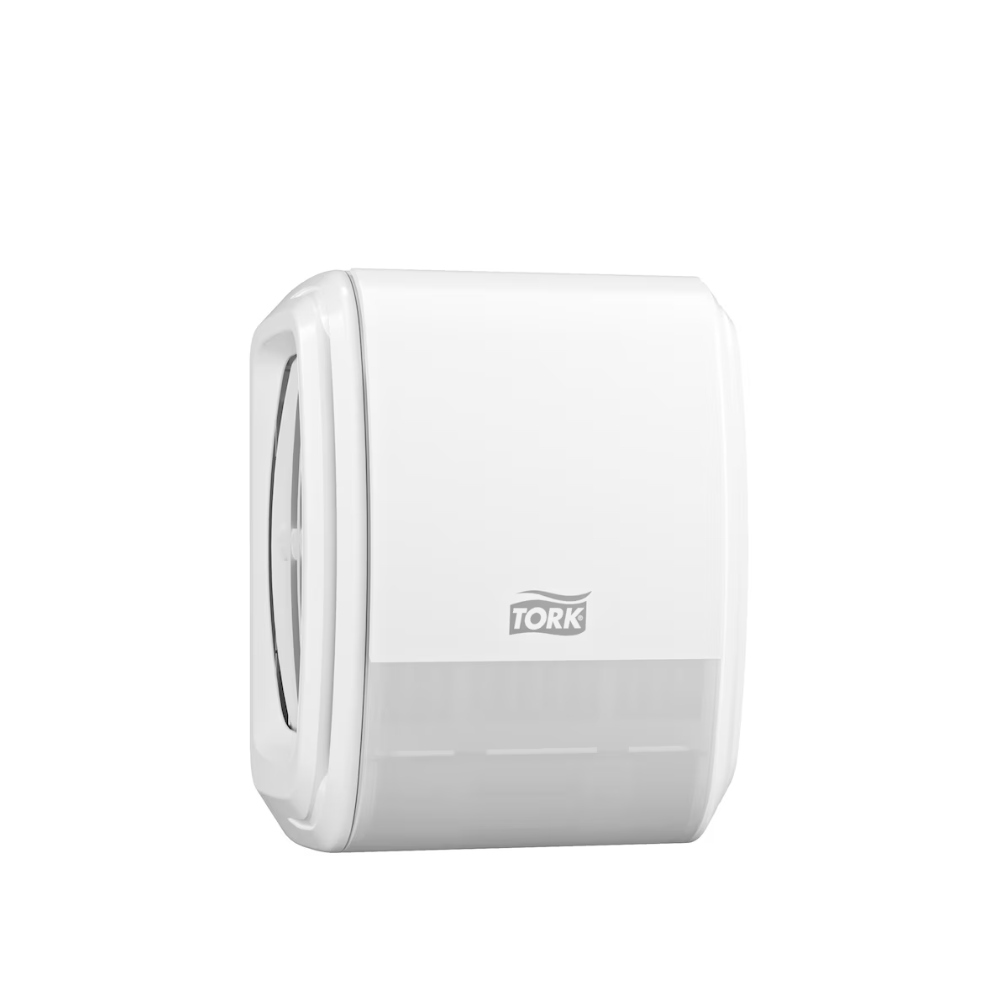 Detaliu design Elevation al dispenserului de odorizant Tork A3 256010 alb