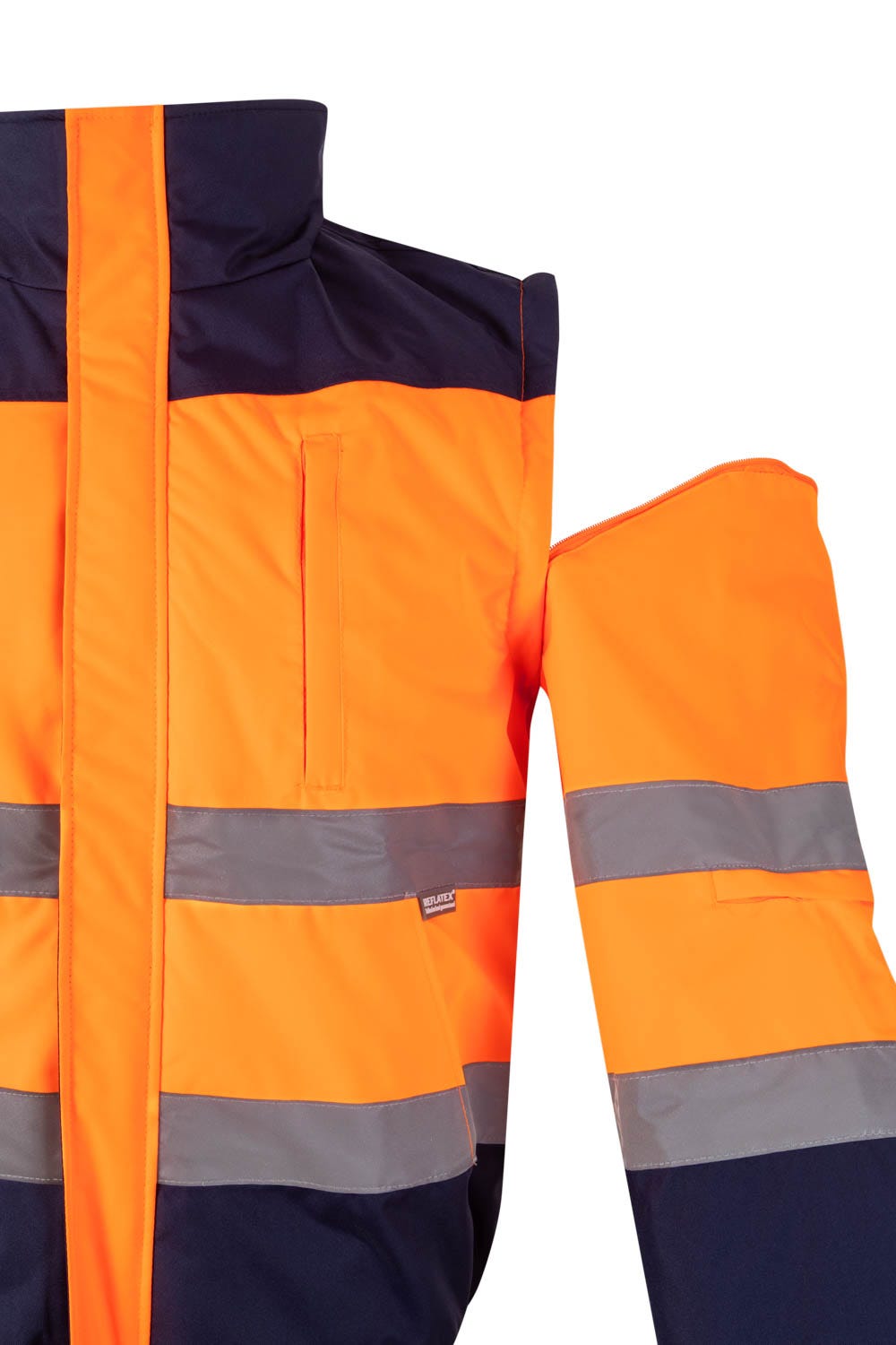 Jacheta reflectorizanta poliester 180g bleumarin/portocaliu V161