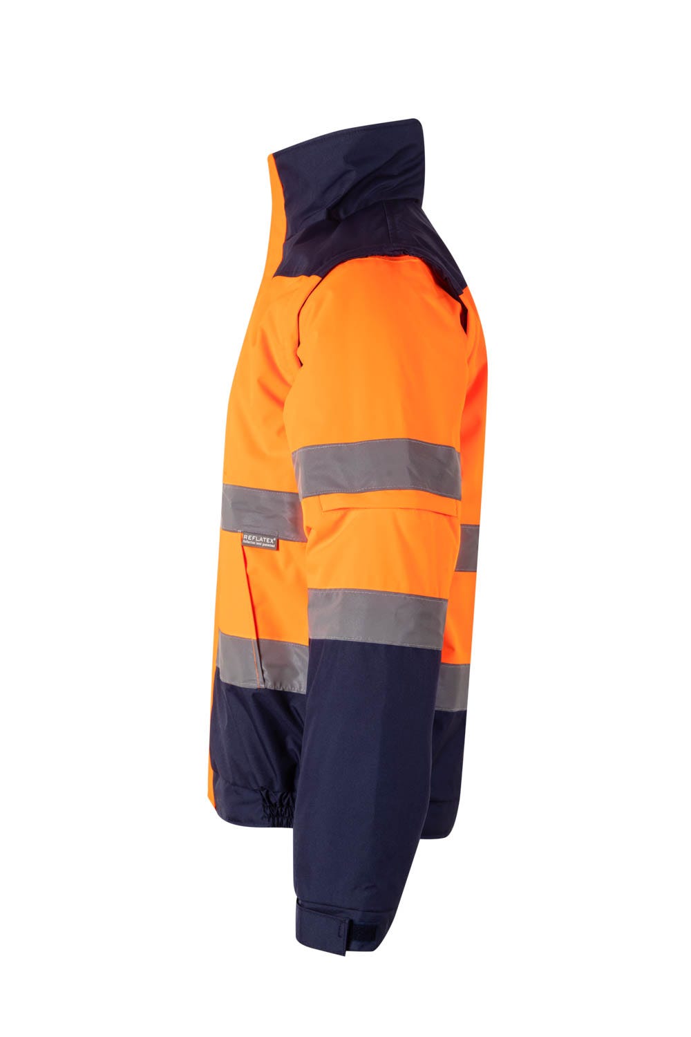 Jacheta reflectorizanta poliester 180g bleumarin/portocaliu V161