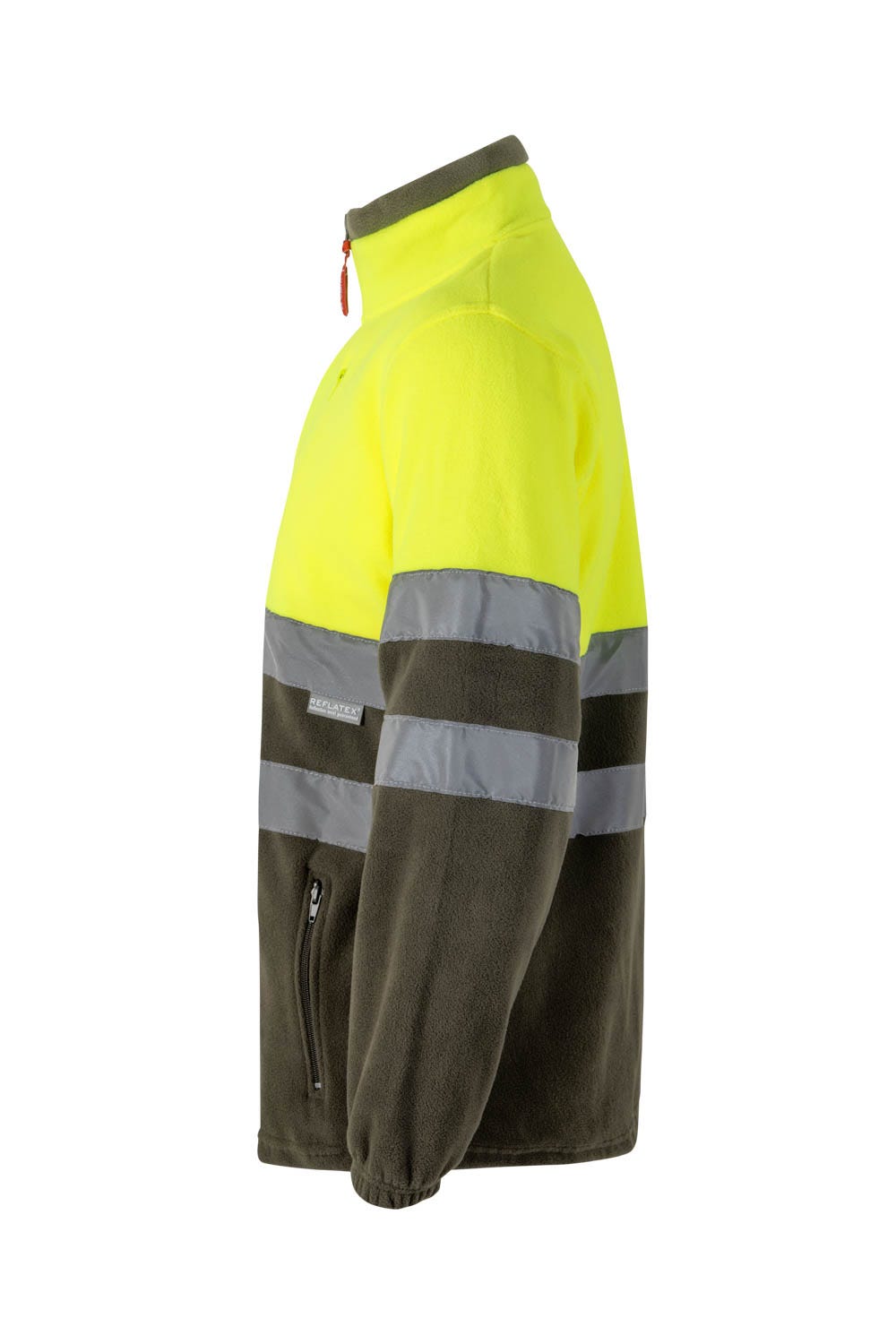 Jacheta reflectorizanta fleece 280g Verde kaki/Galben V183