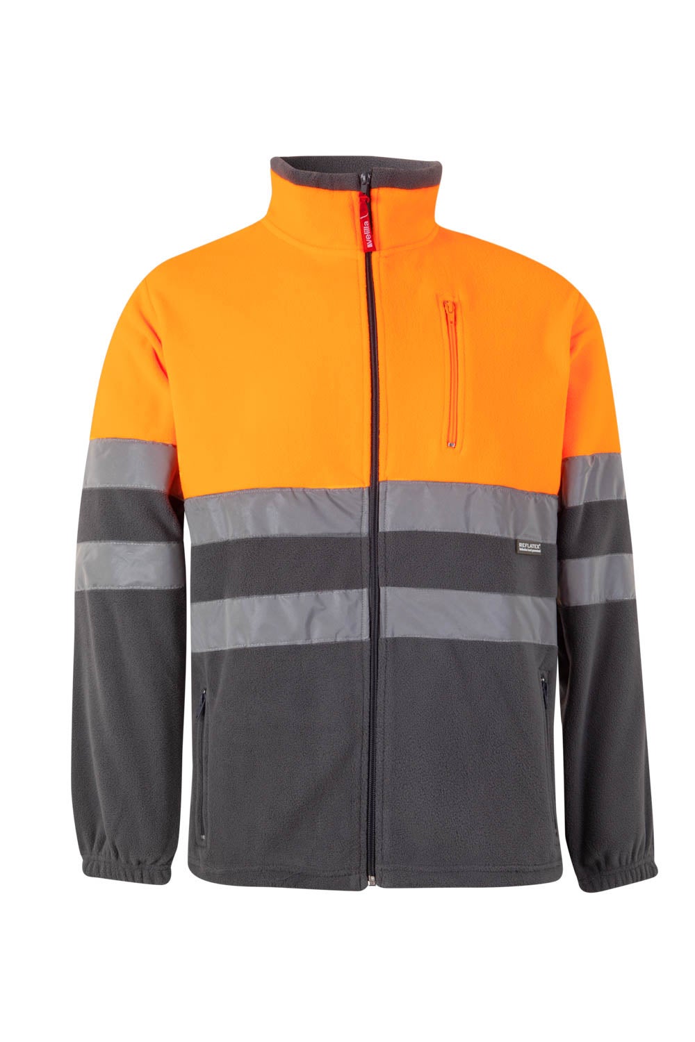 Jacheta reflectorizanta fleece 280g Gri/Portocaliu fluo V183