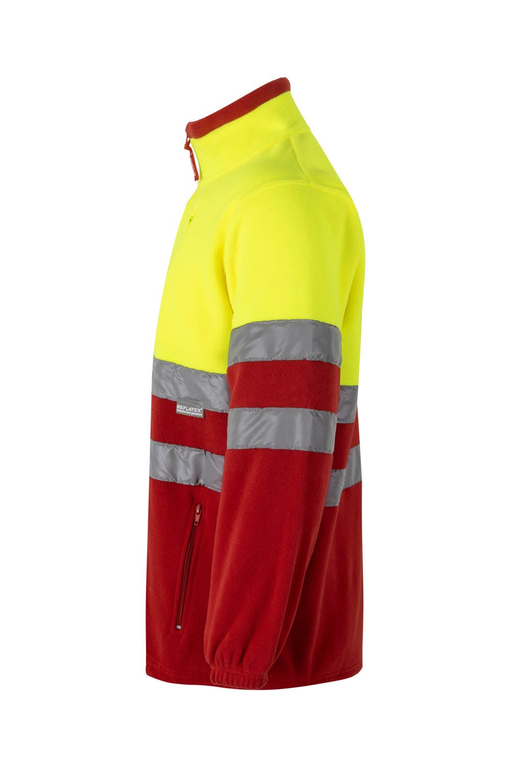 Jacheta reflectorizanta fleece 280g Rosu/Galben fluo V183