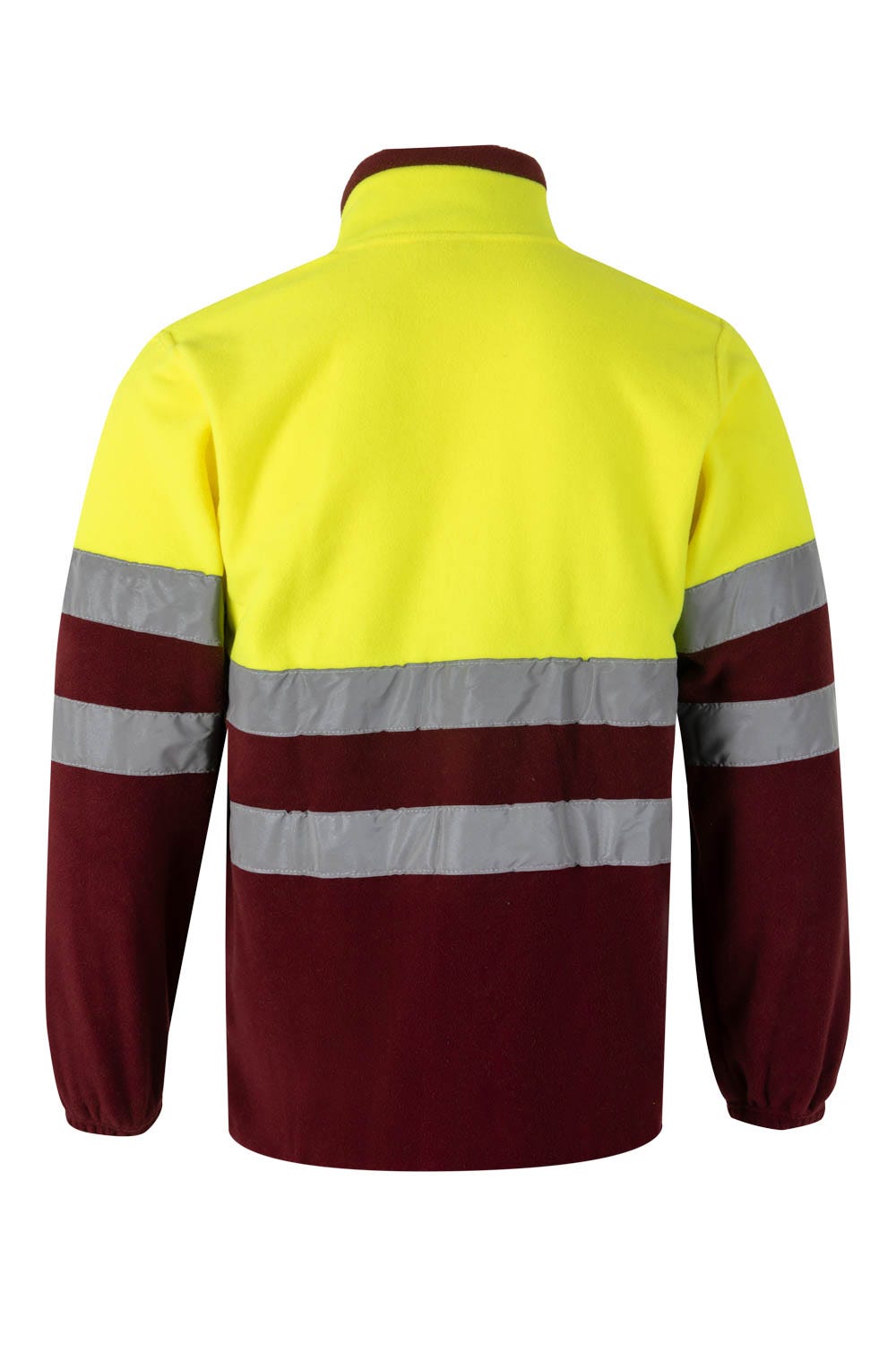 Jacheta reflectorizanta fleece 280g Grena maroon/Galben fluo V183