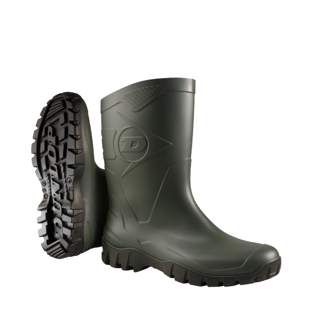 Cizme scurte PVC verzi fara bombeu O4 Dee Dunlop