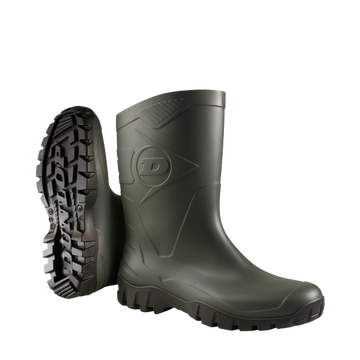 Cizme scurte PVC verzi fara bombeu O4 Dee Dunlop