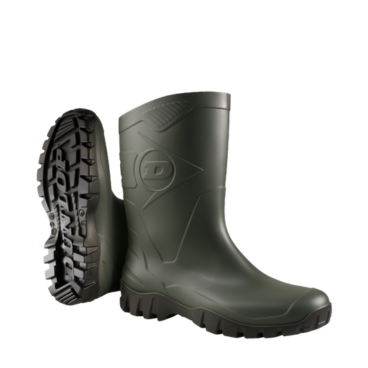 Cizme scurte PVC verzi fara bombeu O4 Dee Dunlop