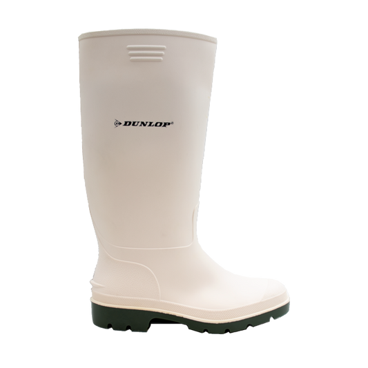 Cizme PVC alb/verde fara bombeu O4 Pricemastor Dunlop