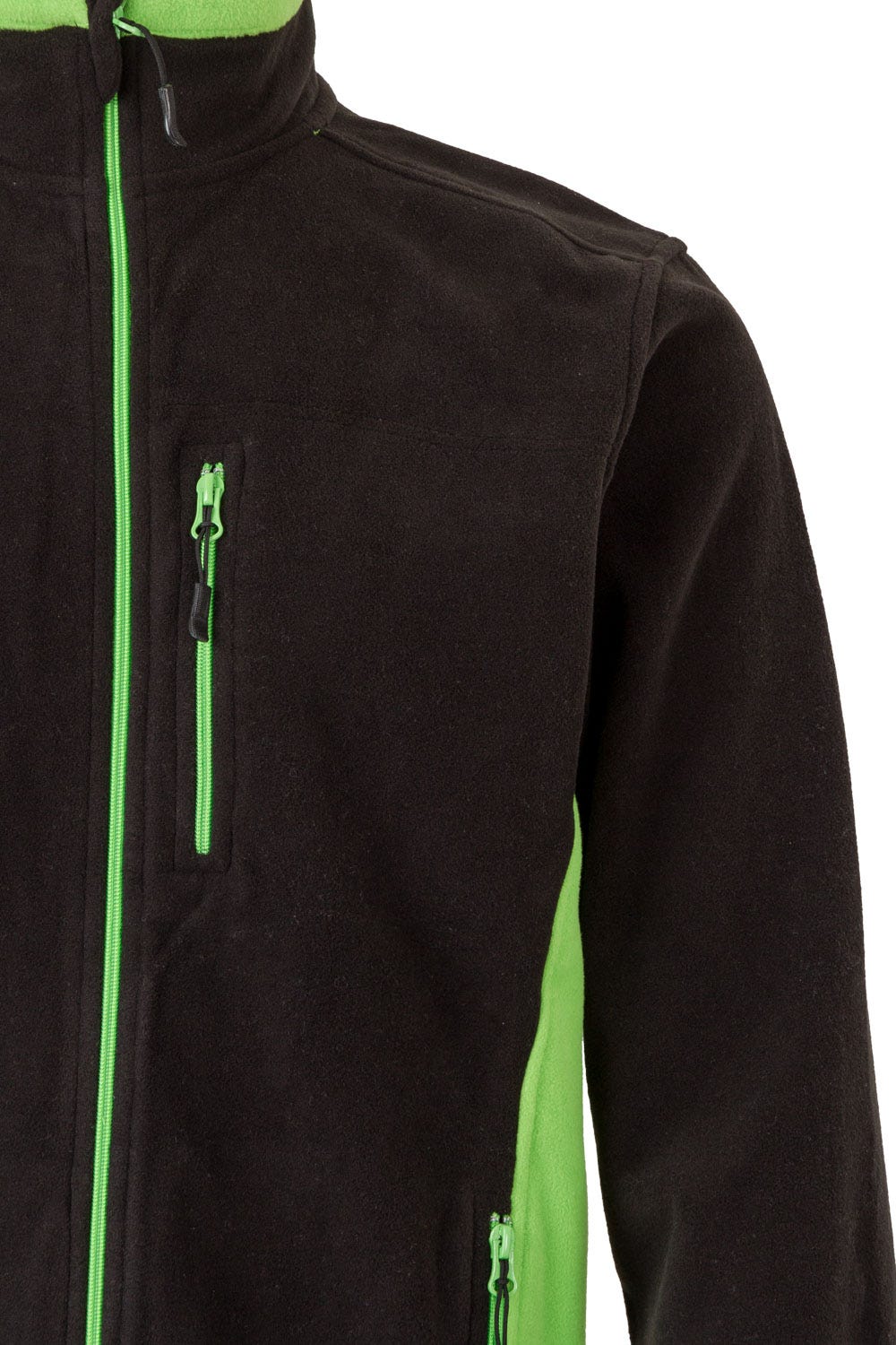 Jacheta fleece microfibra 220g Negru/Verde lime V201504