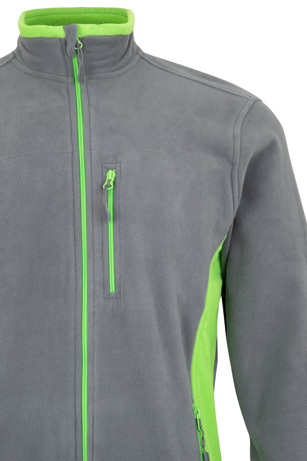 Jacheta fleece microfibra 220g Gri/Verde lime V201504