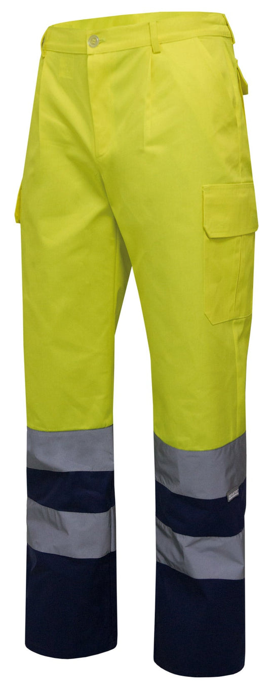 Pantaloni reflectorizanti neon galben 240g Bleumarin/Galben V303001