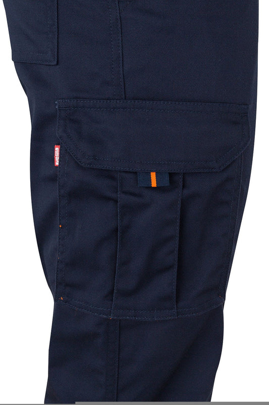 Pantaloni reflectorizanti stretch 240g bleumarin/portocaliu V303002S