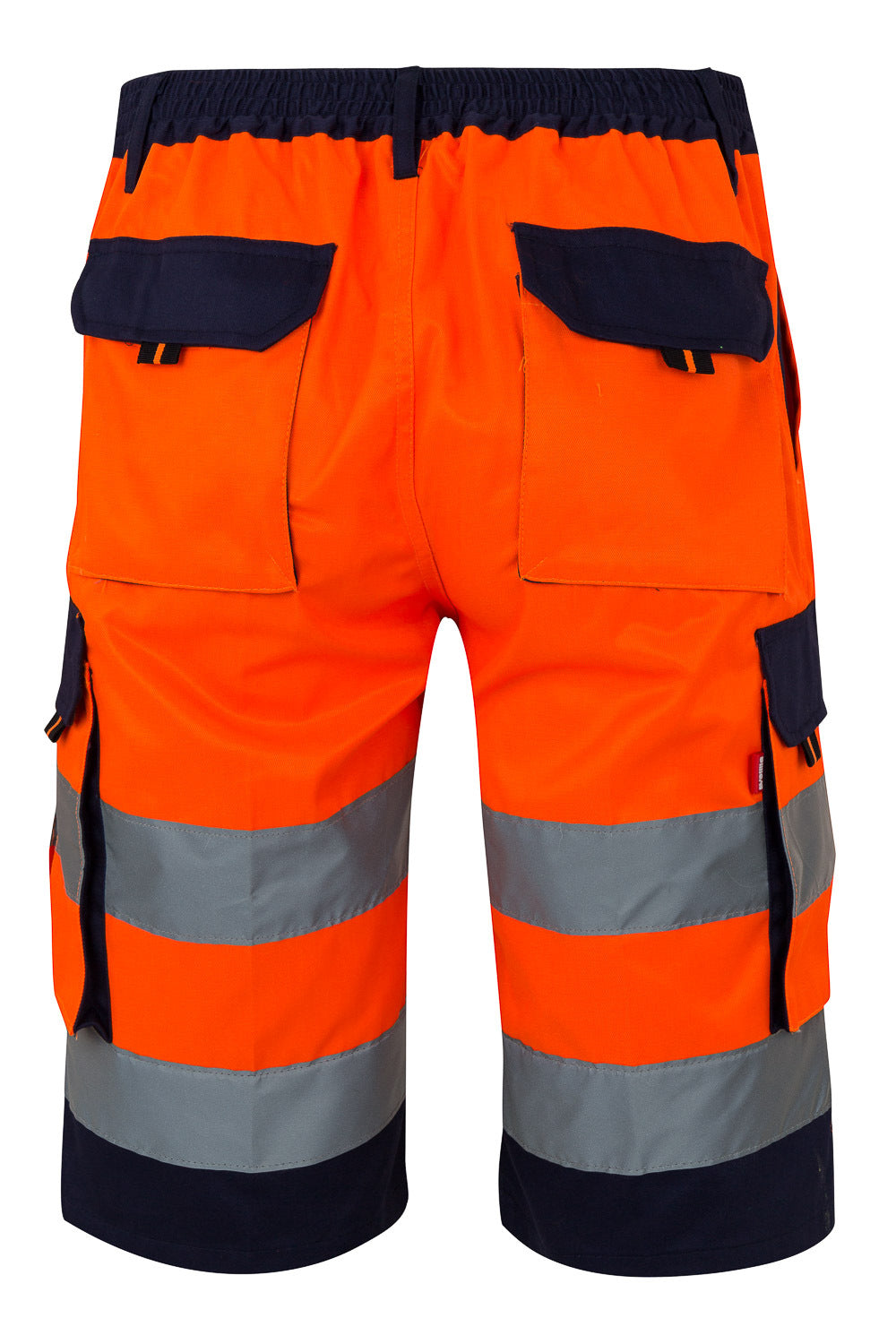 Pantaloni reflectorizanti scurti tercot neon galben 240g bleumarin/portocaliu V303004