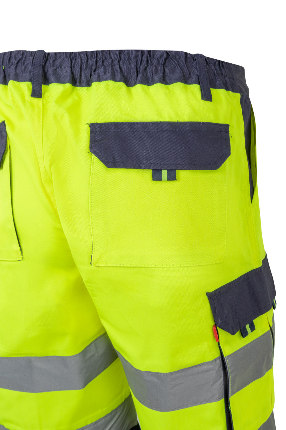 Pantaloni reflectorizanti scurti tercot neon galben 240g bleumarin/galben V303004
