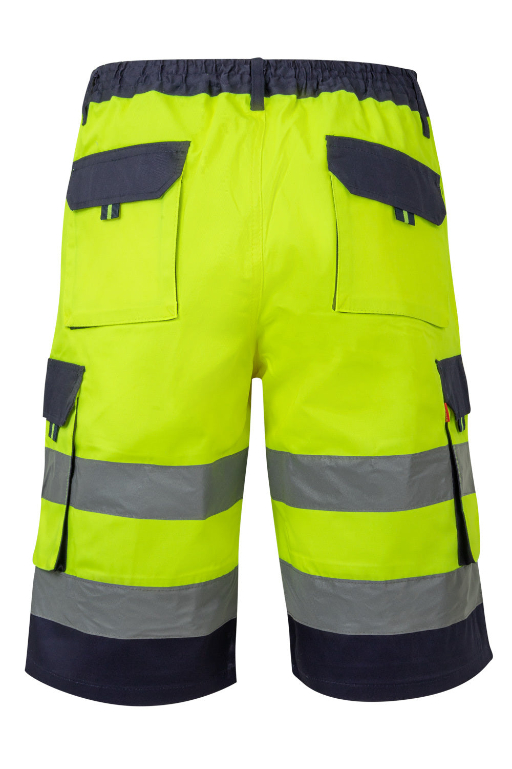 Pantaloni reflectorizanti scurti tercot neon galben 240g bleumarin/galben V303004
