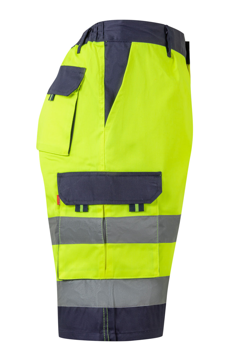 Pantaloni reflectorizanti scurti tercot neon galben 240g bleumarin/galben V303004